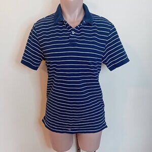 Men's Street Legal Navy Striped Polo Shirt‎ Short Sleeve Casual Everyday Work S